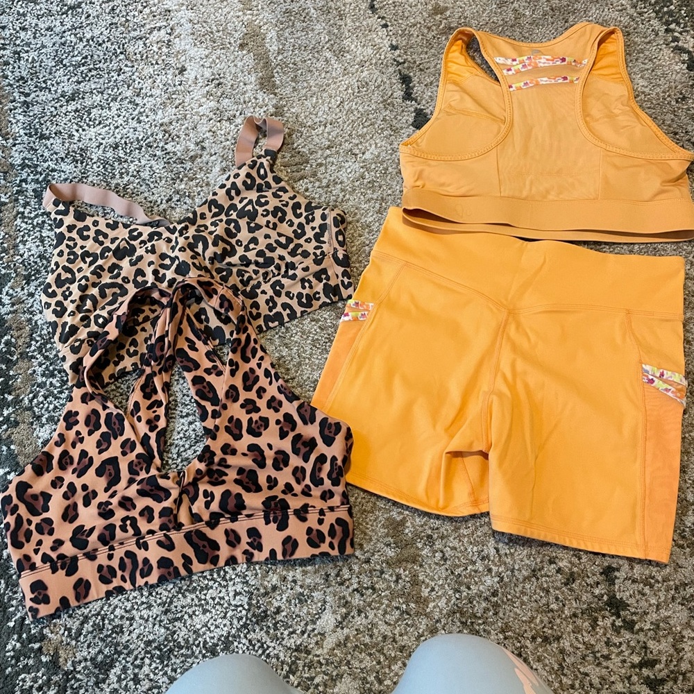 Fabletics Aerie Sports bra/shorts Lot